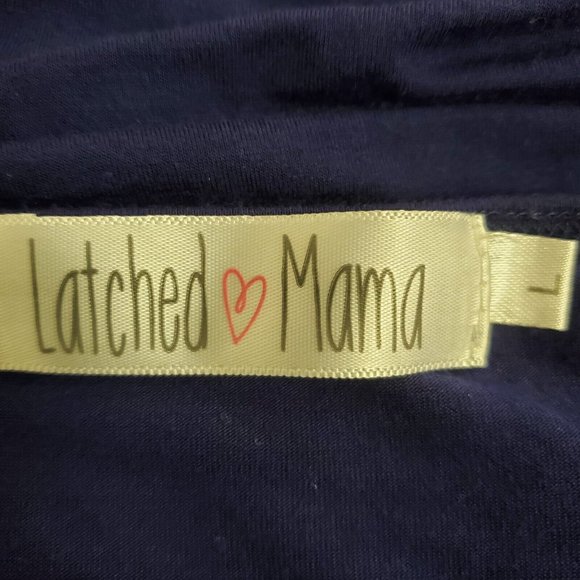 Latched Mama Womens Half Sleeve Knee Length Dress Size L Blue Coral Colorblock - Picture 5 of 11